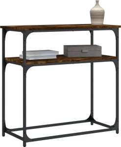 vidaXL vidaXL Stolik konsolowy, przydymiony dąb, 75x35,5x75 cm 3
