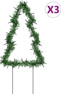vidaXL vidaXL Świąteczne choinki na szpikulcach, 3 szt., 50 LED, 30 cm 2