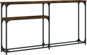 vidaXL vidaXL Stolik konsolowy, przydymiony dąb, 145x22,5x75 cm 2