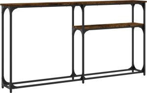 vidaXL vidaXL Stolik konsolowy, przydymiony dąb, 145x22,5x75 cm 6