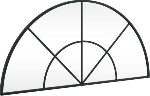 vidaXL vidaXL Lustro ścienne, czarne, 80x40 cm, zakończone łukiem, żelazo 2