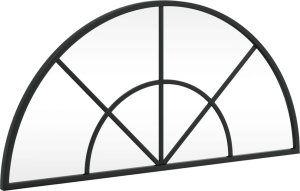 vidaXL vidaXL Lustro ścienne, czarne, 60x30 cm, zakończone łukiem, żelazo 2