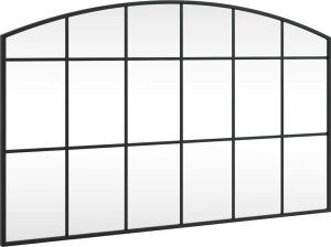 vidaXL vidaXL Lustro ścienne, czarne, 100x60 cm, zakończone łukiem, żelazo 2