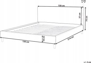 Beliani Wymienne obicie do łóżka 140 x 200 cm niebieskie FITOU 6