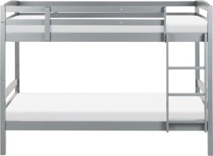 Beliani Łóżko piętrowe drewniane 90 x 200 cm szare REGAT 2