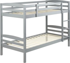 Beliani Łóżko piętrowe drewniane 90 x 200 cm szare REGAT 3