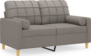 vidaXL 2-osobowa sofa z poduszkami, taupe, 120 cm, tkanina 2