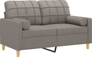 vidaXL 2-osobowa sofa z poduszkami, taupe, 120 cm, tkanina 3