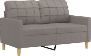 vidaXL 2-osobowa sofa z poduszkami, taupe, 120 cm, tkanina 4