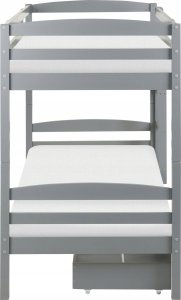 Beliani Łóżko piętrowe z szufladami drewniane 90 x 200 cm szare REGAT 7