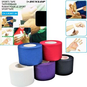 Dunlop TAŚMA TEJP TAPE SPORTOWA KINESIOLOGICZNA 7,3Mx3,8CM DUNLOP BIAŁA 5