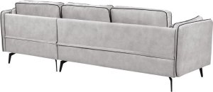 Beliani Narożnik welurowy lewostronny jasnoszary ALTAN 7