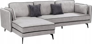 Beliani Narożnik welurowy prawostronny jasnoszary ALTAN 14