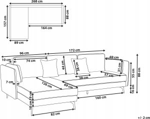 Beliani Narożnik welurowy prawostronny jasnoszary ALTAN 4