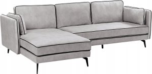 Beliani Narożnik welurowy prawostronny jasnoszary ALTAN 6