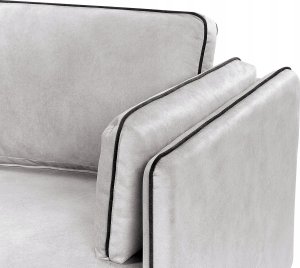 Beliani Narożnik welurowy prawostronny jasnoszary ALTAN 8