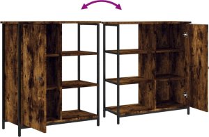 vidaXL vidaXL Szafka, przydymiony dąb, 70x30x80 cm, materiał drewnopochodny 9