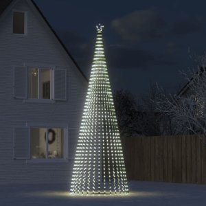 vidaXL vidaXL Stożkowa choinka z lampek, 1544 zimnych białych LED, 500 cm 1