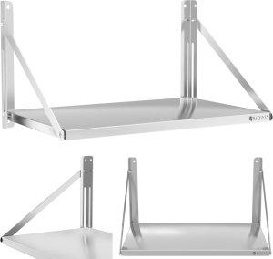 Royal Catering Półka ścienna składana stalowa nierdzewna 80x45cm Półka ścienna składana stalowa nierdzewna 80x45cm 1