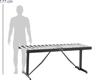 MSW Podajnik rolkowy z regulacją wysokości do 200kg 17 rolek 540x35mm 178cm Podajnik rolkowy z regulacją wysokości do 200kg 17 rolek 540x35mm 178cm 3