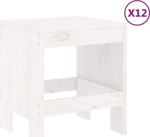 vidaXL vidaXL 13-cz. zestaw mebli ogrodowych, biały, lite drewno sosnowe 3