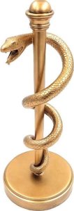 Giftdeco Laska Eskulapa -  symbol sztuki medycznej;  MC-9634G wys. 30cm 2