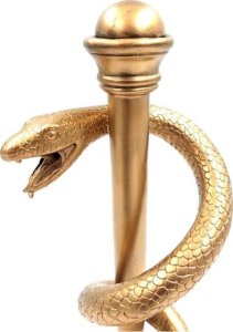 Giftdeco Laska Eskulapa -  symbol sztuki medycznej;  MC-9634G wys. 30cm 4