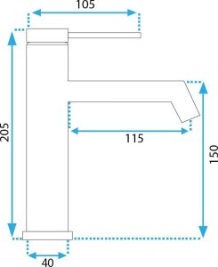 Bateria umywalkowa Rea Bateria umywalkowa Rea Foss czarna niska black mat 7