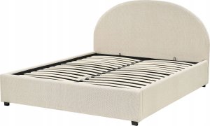 Beliani Łóżko z pojemnikiem tapicerowane 160 x 200 cm beżowe VAUCLUSE 6