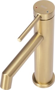 Bateria umywalkowa Rea Bateria Umywalkowa Rea Foss złota szczotkowana niska gold brush 5