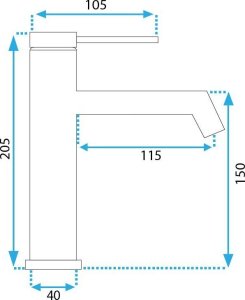 Bateria umywalkowa Rea Bateria Umywalkowa Rea Foss nikiel szczotkowany Inox niska nickel brush 7