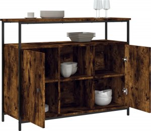 vidaXL Szafka, przydymiony dąb, 100x35x80 cm 4