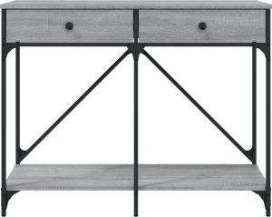 vidaXL vidaXL Stolik konsolowy, szary dąb sonoma, 100x39x78,5 cm 6