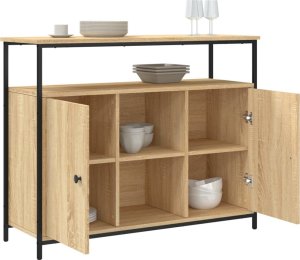 vidaXL Szafka, dąb sonoma, 100x35x80 cm 4