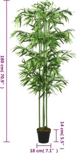 vidaXL vidaXL Sztuczny bambus, 864 liście, 180 cm, zielony 4