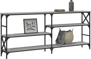 vidaXL vidaXL Stolik konsolowy, szary dąb sonoma, 180x29x76,5 cm 3