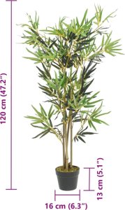 vidaXL vidaXL Sztuczny bambus, 552 liście, 120 cm, zielony 4