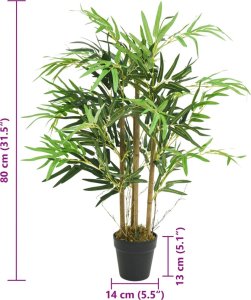 vidaXL vidaXL Sztuczny bambus, 500 liści, 80 cm, zielony 4