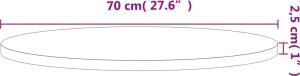 vidaXL vidaXL Blat do stołu, 70x2,5 cm, okrągły, lite drewno bukowe 4