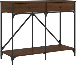 vidaXL vidaXL Stolik konsolowy, brązowy dąb, 100x39x78,5 cm 2