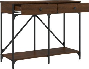 vidaXL vidaXL Stolik konsolowy, brązowy dąb, 100x39x78,5 cm 5