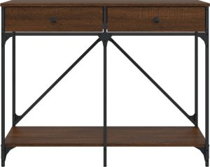 vidaXL vidaXL Stolik konsolowy, brązowy dąb, 100x39x78,5 cm 6
