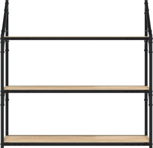 vidaXL vidaXL Regał ścienny z 3 półkami, dąb sonoma, 80x21x78,5 cm 4