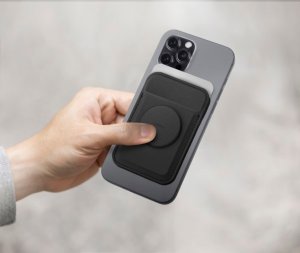 Podstawka Uniq UNIQ Flixa magnetyczny portfel na karty z podpórką szary/flint grey MagSafe 13