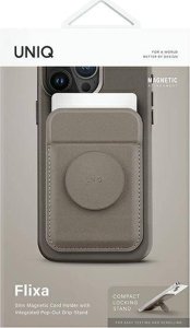 Podstawka Uniq UNIQ Flixa magnetyczny portfel na karty z podpórką szary/flint grey MagSafe 16