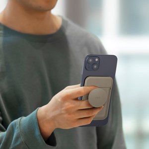 Podstawka Uniq UNIQ Flixa magnetyczny portfel na karty z podpórką szary/flint grey MagSafe 5