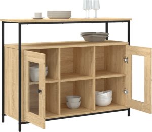 vidaXL Szafka, dąb sonoma, 100x35x80 cm, materiał drewnopochodny 4