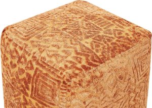 Beliani Puf 45 x 45 x 45 cm złoty brąz SANAWAN 2