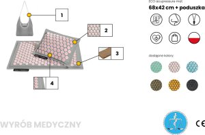 4fizjo ECO MATA do akupresury z łuskami gryki i kokosem Szaro-miętowa 6