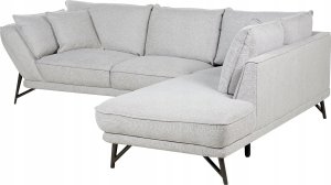 Beliani Narożnik lewostronny lniany jasnoszary ELGA 5